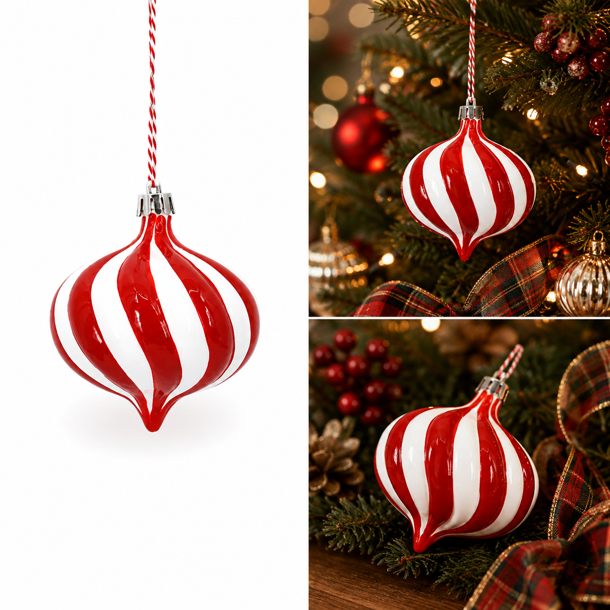 Colgante Navideño Caramelo en Espiral Alargado - Galerías el Triunfo