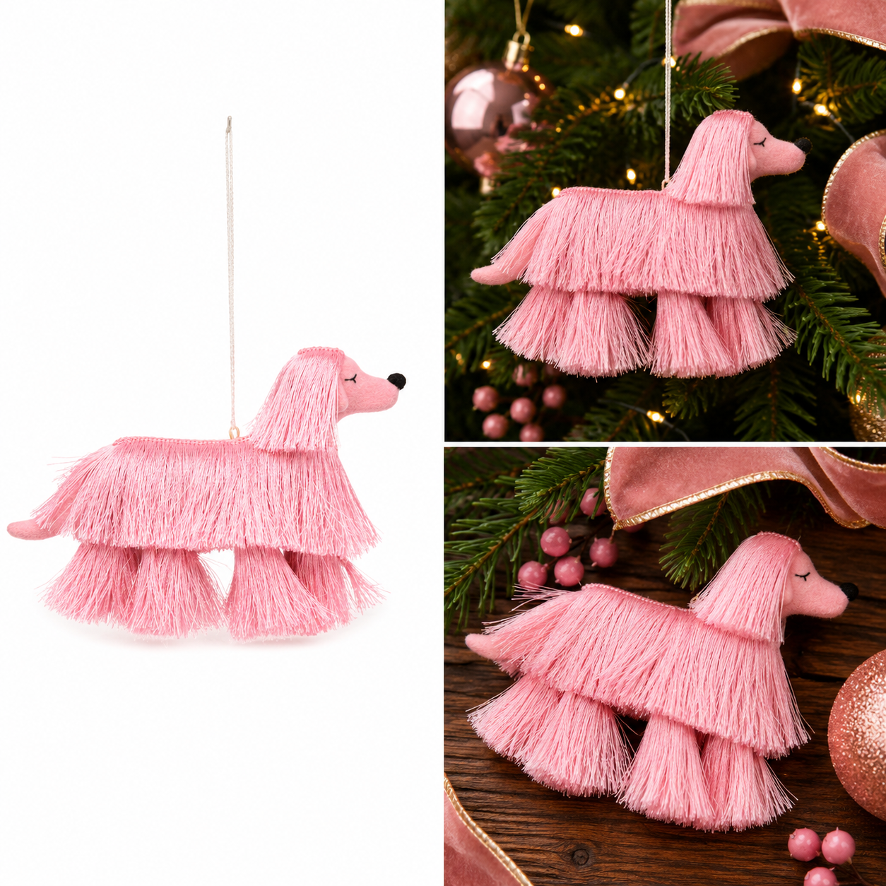 Adorno Navideño Perrito Poodle Rosa – Galerías el Triunfo