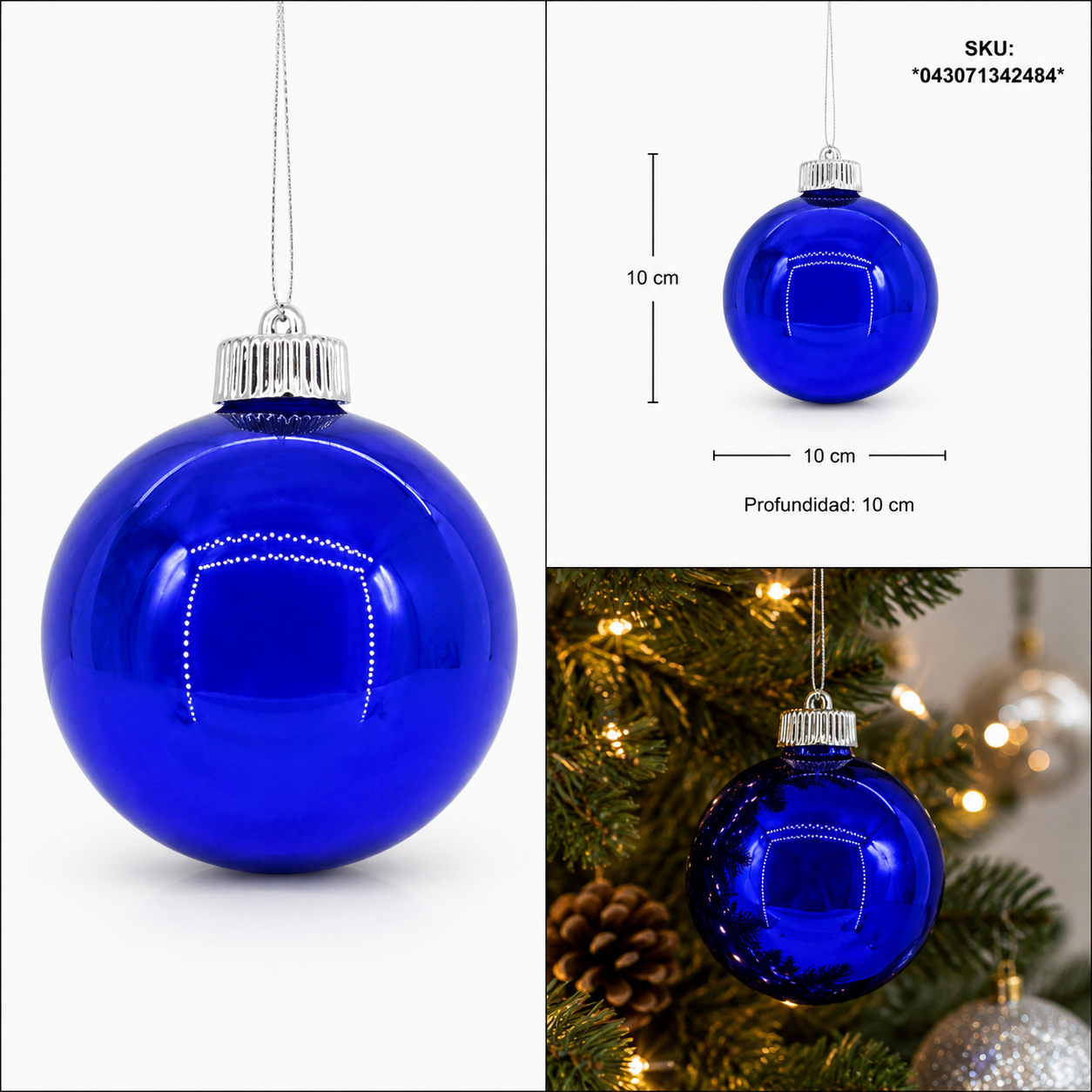 Esfera Navideña Azul Eléctrico Pop – Galerías el Triunfo