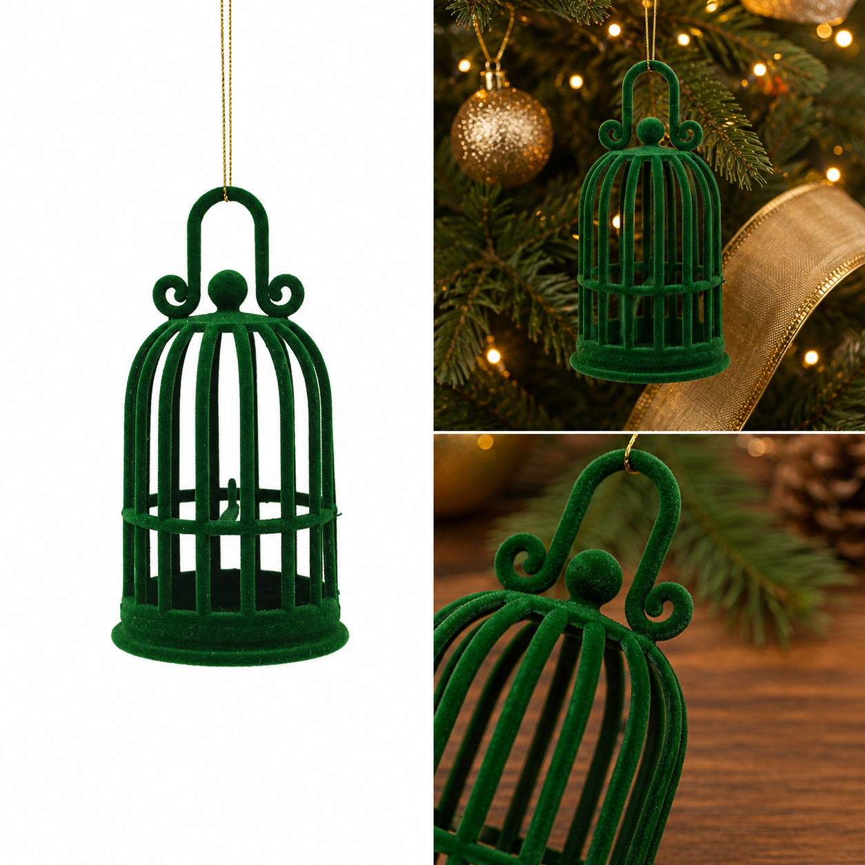 Colgante Navideño Farol Verde Esmeralda - Galerías el Triunfo