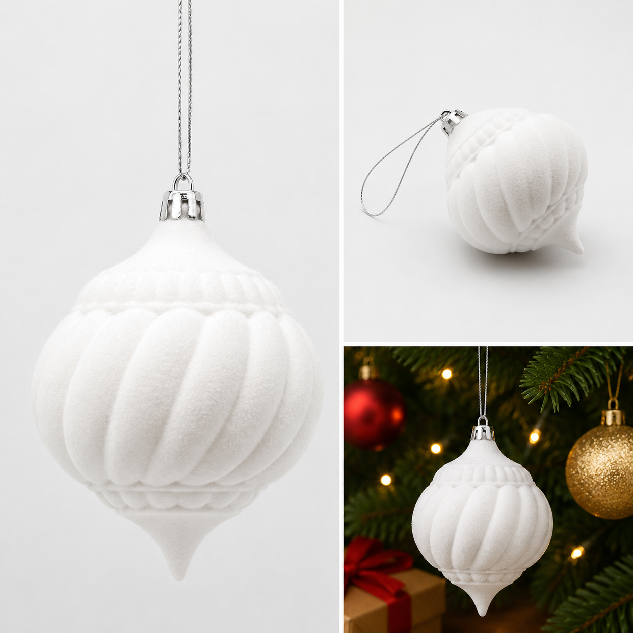 Esfera Navideña Trompo Blanco - Galerías el Triunfo
