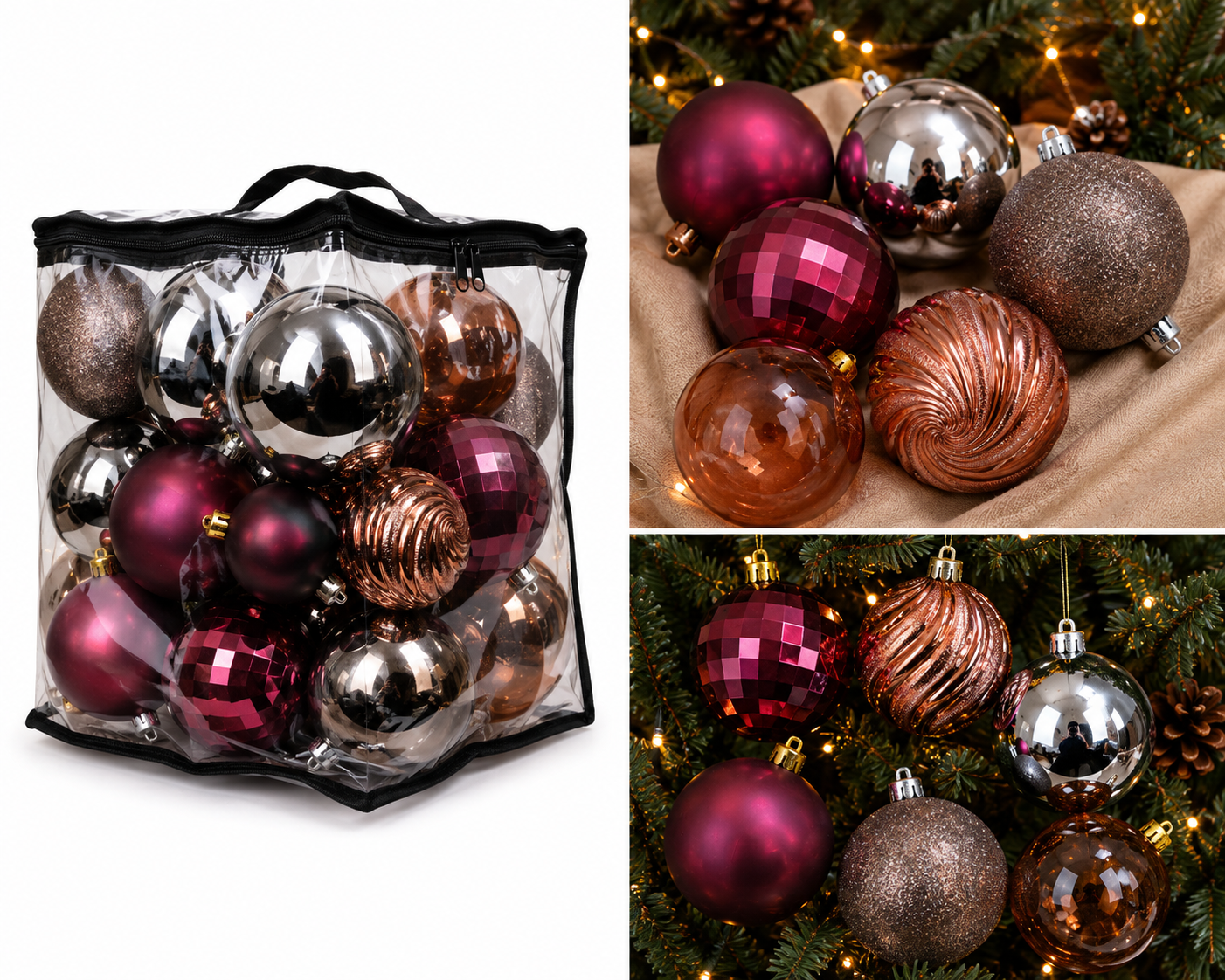 Set de 46 Esferas Navideñas Colección Otoñal - Galerías el Triunfo