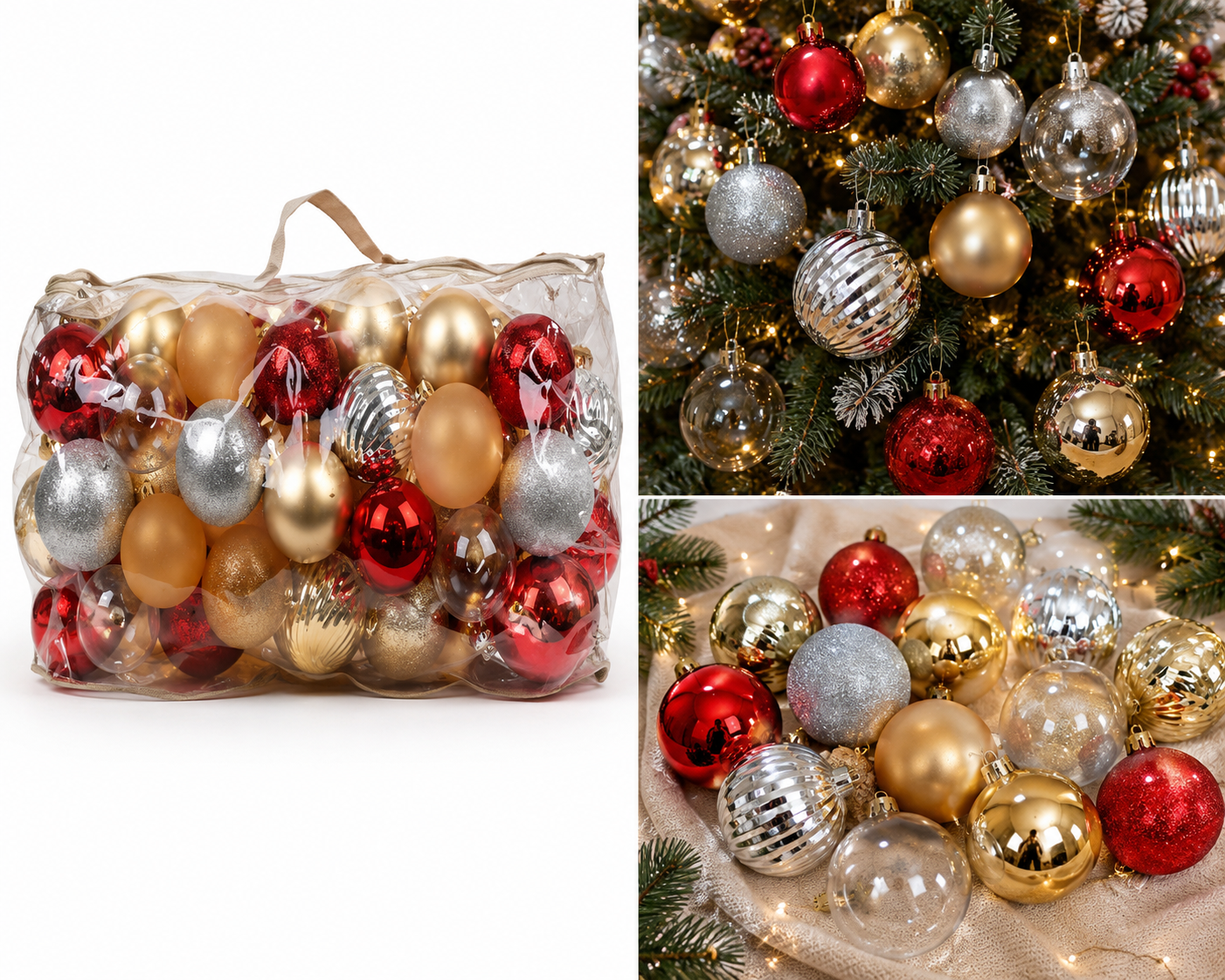 Set de 80 Esferas Navideñas Colección Gala - Galerías el Triunfo