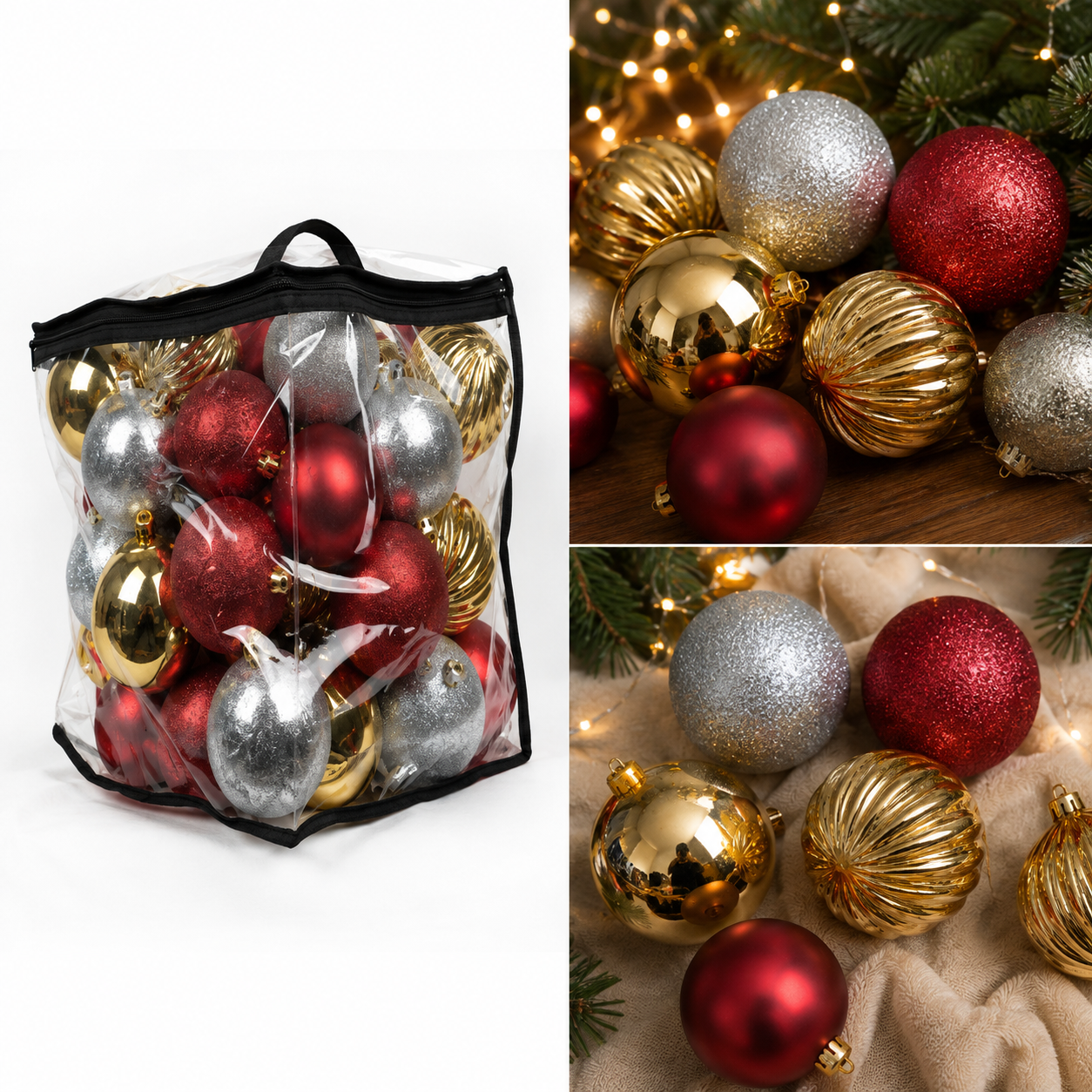 Set de 46 Esferas Navideñas Colección Festiva - Galerías el Triunfo