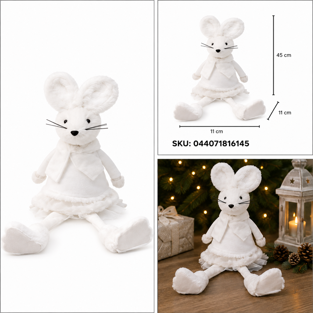 Ratón Navideño de Peluche con Patas Colgantes – Galerías el Triunfo