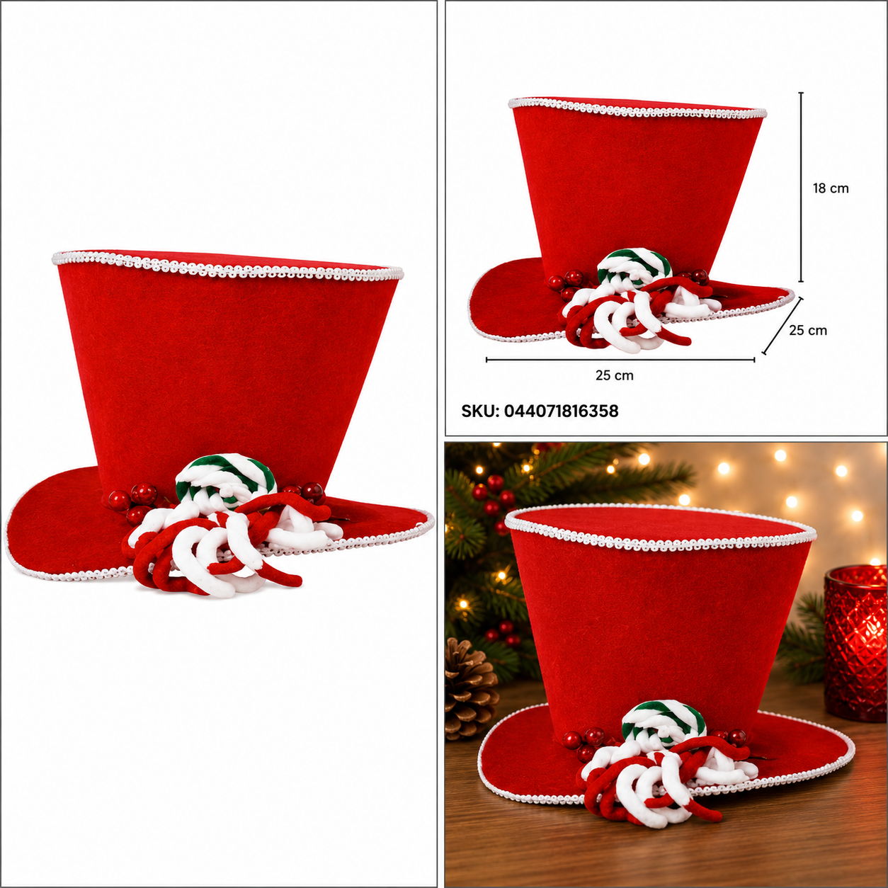 Sombrero de Terciopelo Rojo con Chenilles – Galerías el Triunfo