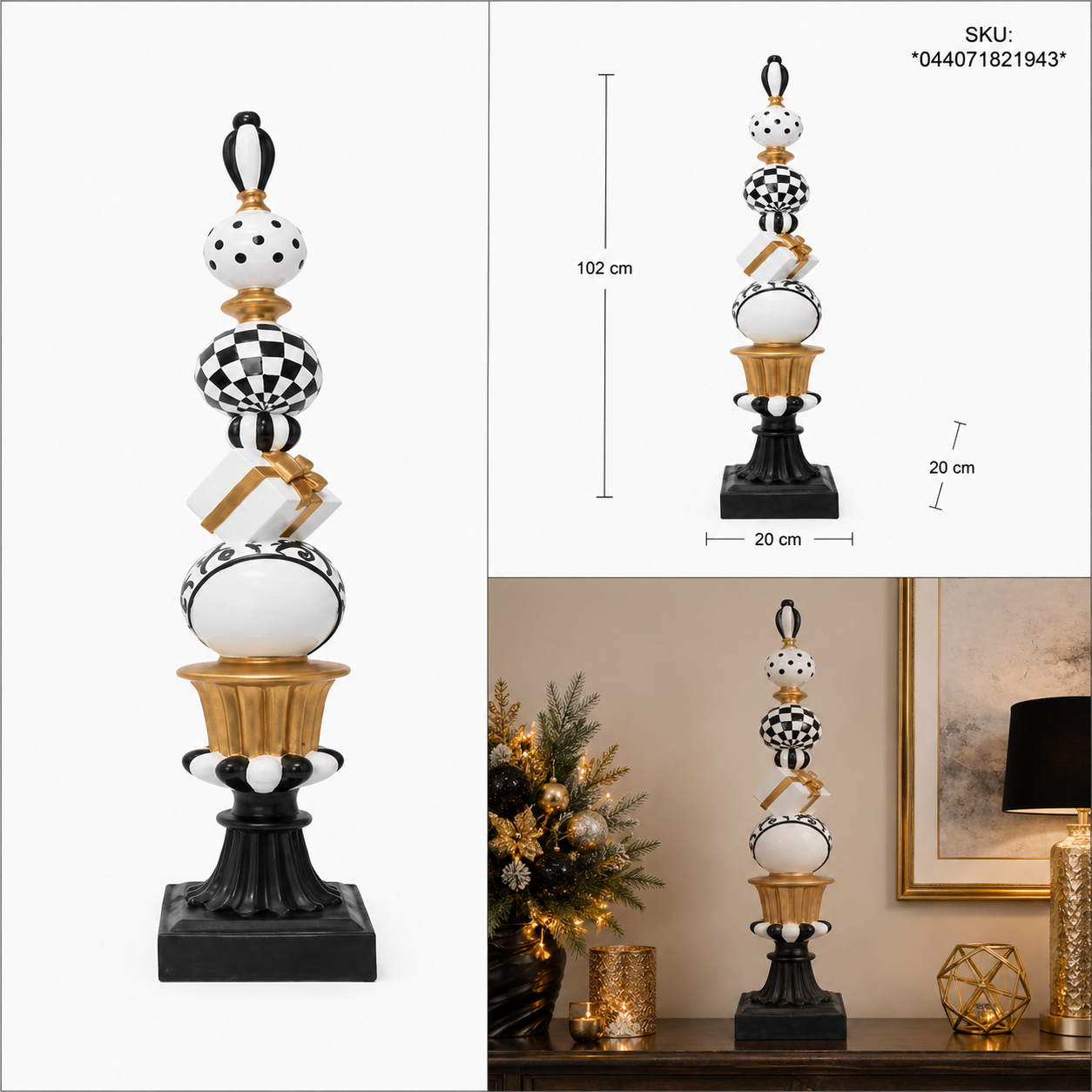 Torre Navideña Esferas Ajedrez – Galerías el Triunfo