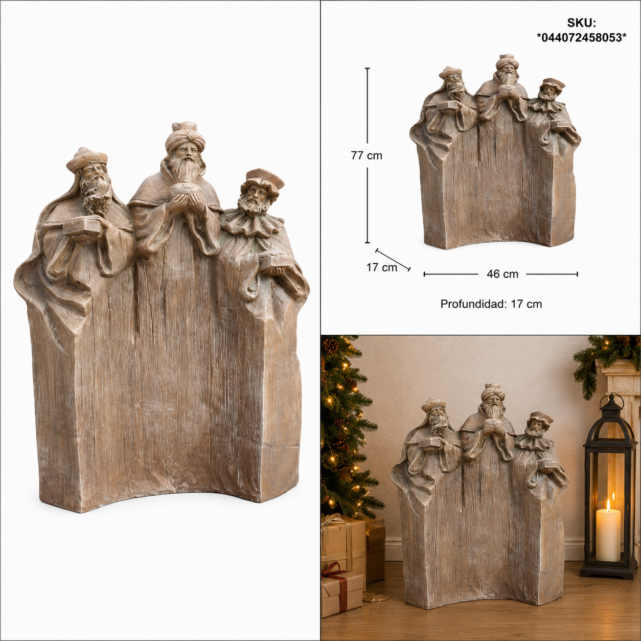 Reyes Magos en Relieve con Acabado Rústico – Galerías el Triunfo