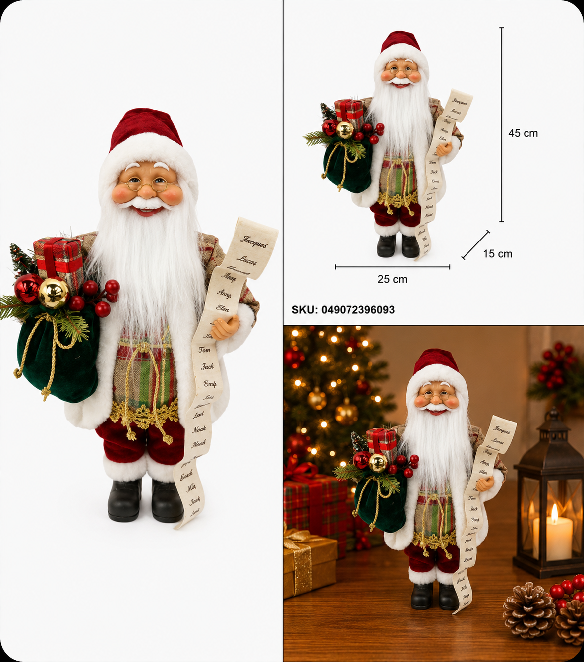Santa con Costal de Regalos y Lista de Niños Buenos – Galerías el Triunfo
