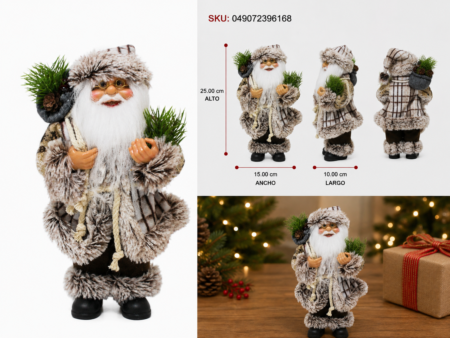 Santa Polar Rústico con Costal de Regalos - Galerías el Triunfo