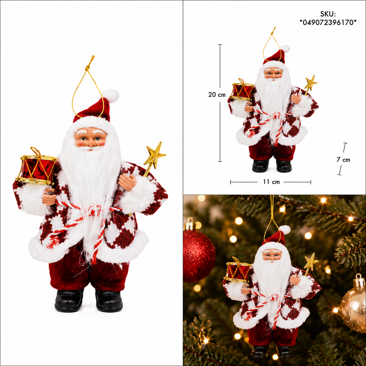 Santa Colgante con Traje de Rombos y Tambor – Galerías el Triunfo