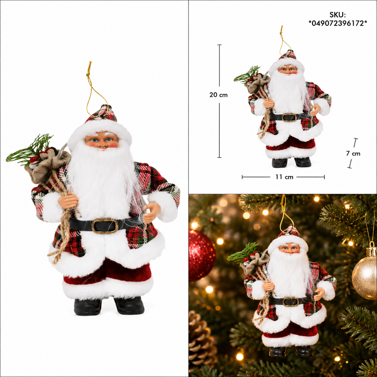 Santa Colgante con Abrigo y Costal de Bayas – Galerías el Triunfo