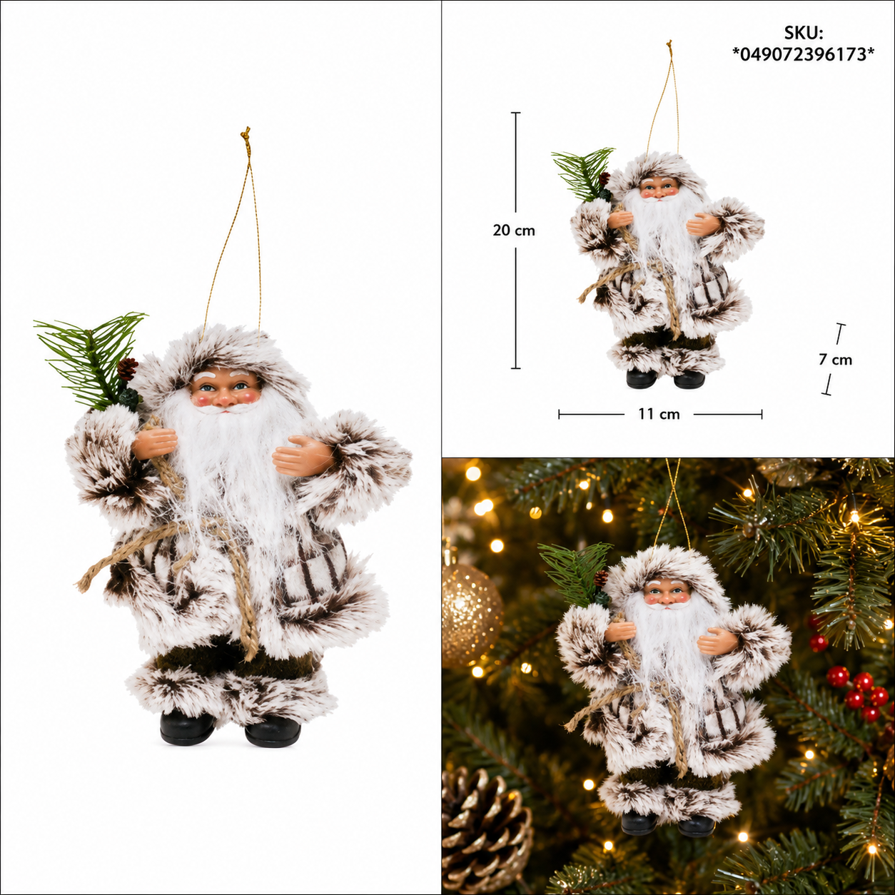 Santa Colgante Polar Rústico con Costal de Regalos – Galerías el Triunfo