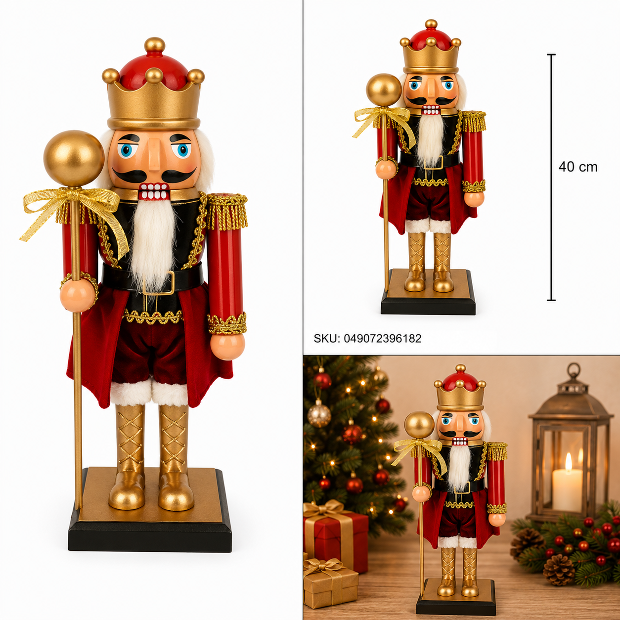 Cascanueces Rey con Corona Roja y Cetro de Estrella – Galerías el Triunfo