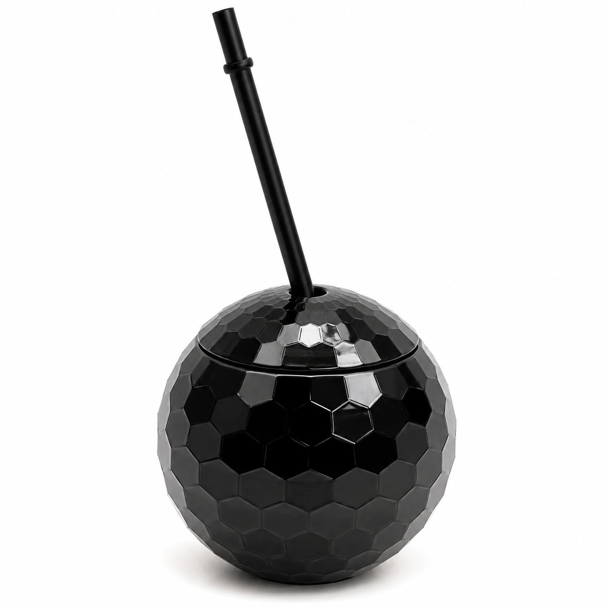 Vaso Disco Ball Negro con Popote – Galerías el Triunfo
