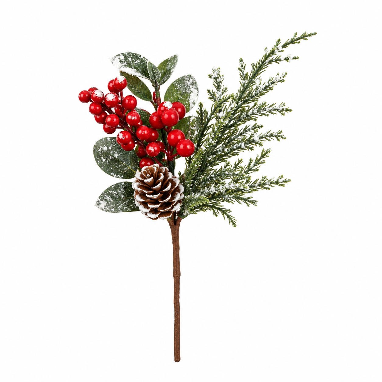 Pick Navideño de Racimo de Bayas Rojas con Follaje – Galerías el Triunfo