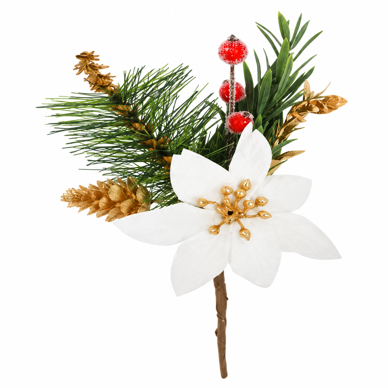 Pick de Nochebuena Blanca con Follaje Navideño – Galerías el Triunfo
