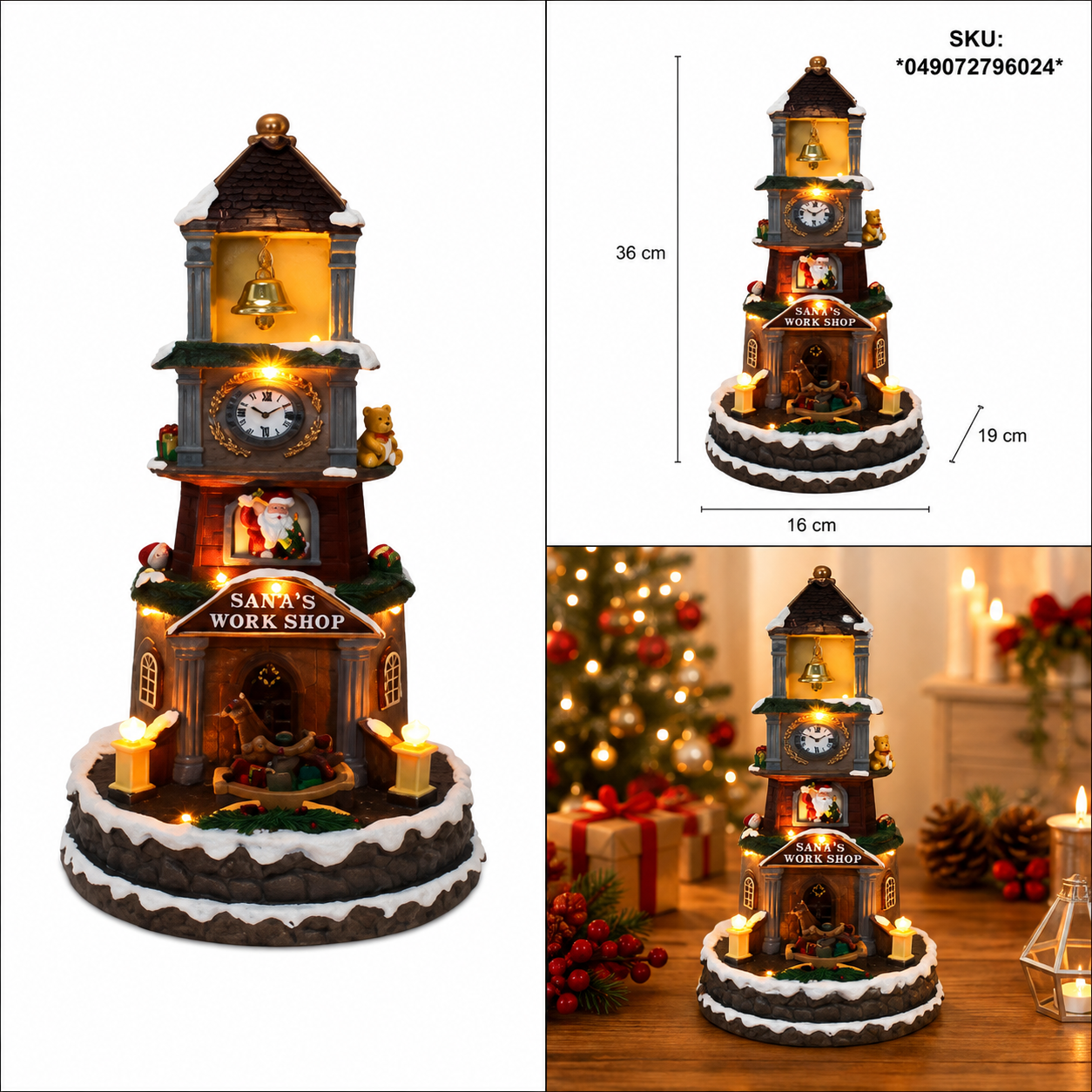Faro del Taller de Santa con Luz LED – Galerías el Triunfo