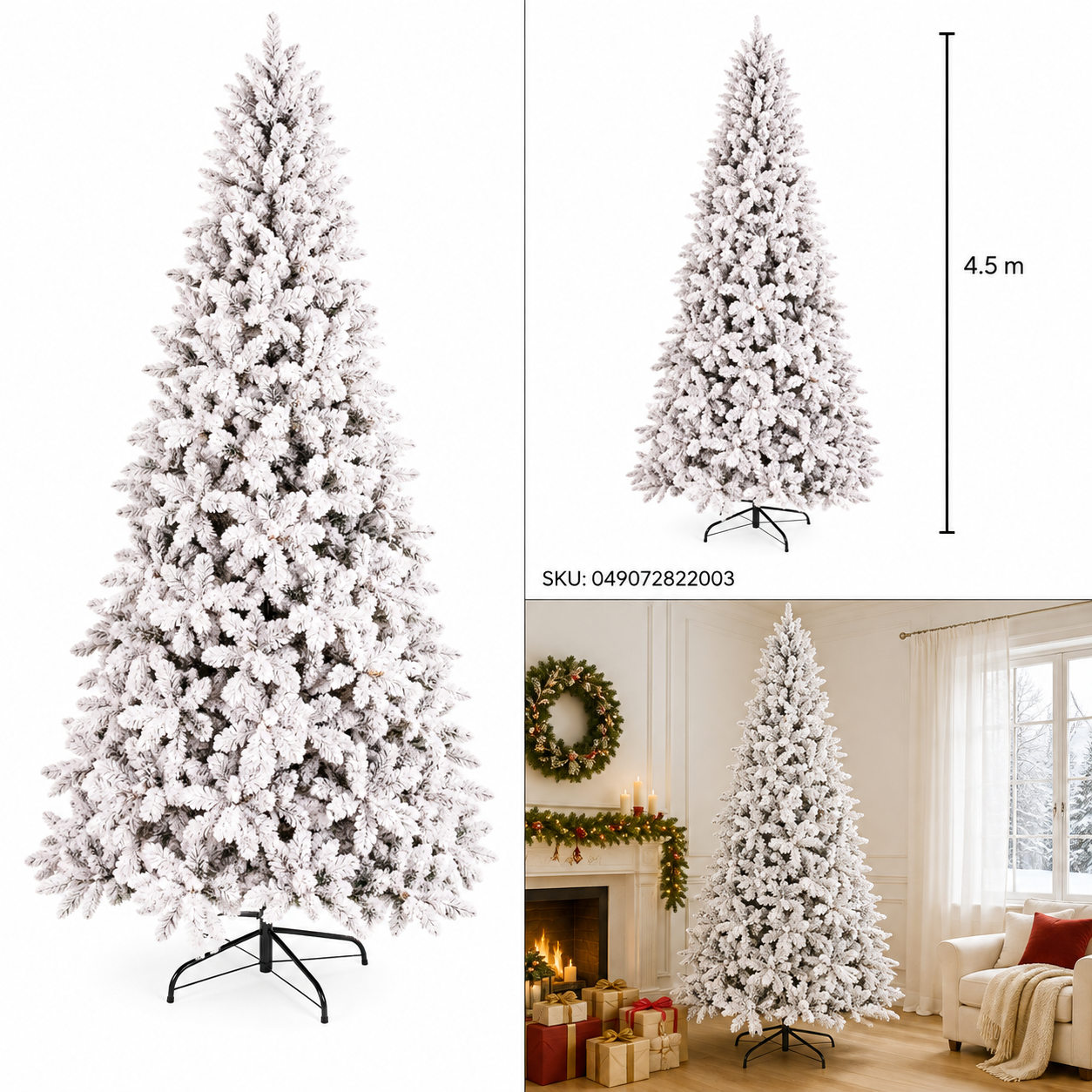Árbol de Navidad Nevado con Piñas Naturales – Galerías el Triunfo