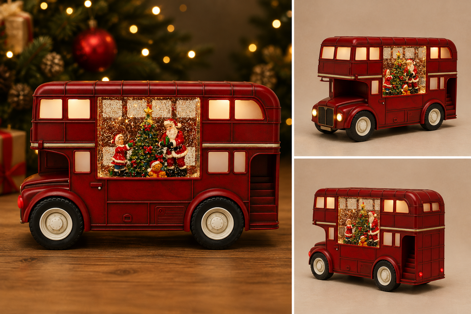 Autobús Londinense Navideño Musical con Luz LED - Galerías el Triunfo