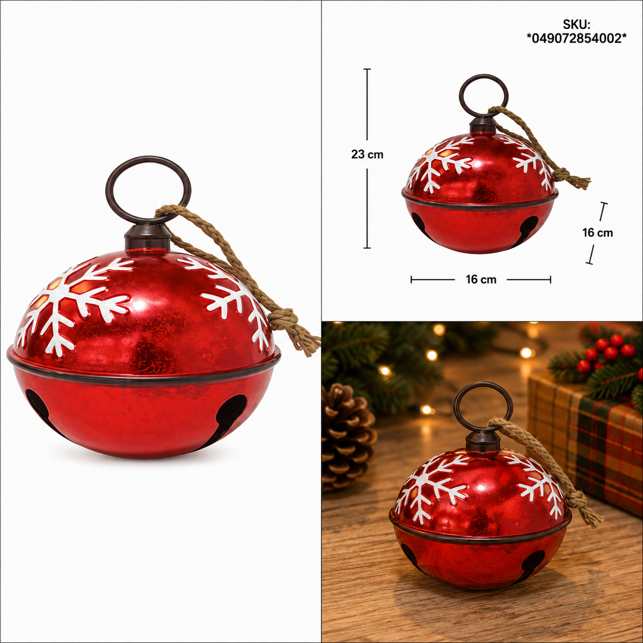 Cascabel Rojo con Copos de Nieve Blancos- Galerías el Triunfo