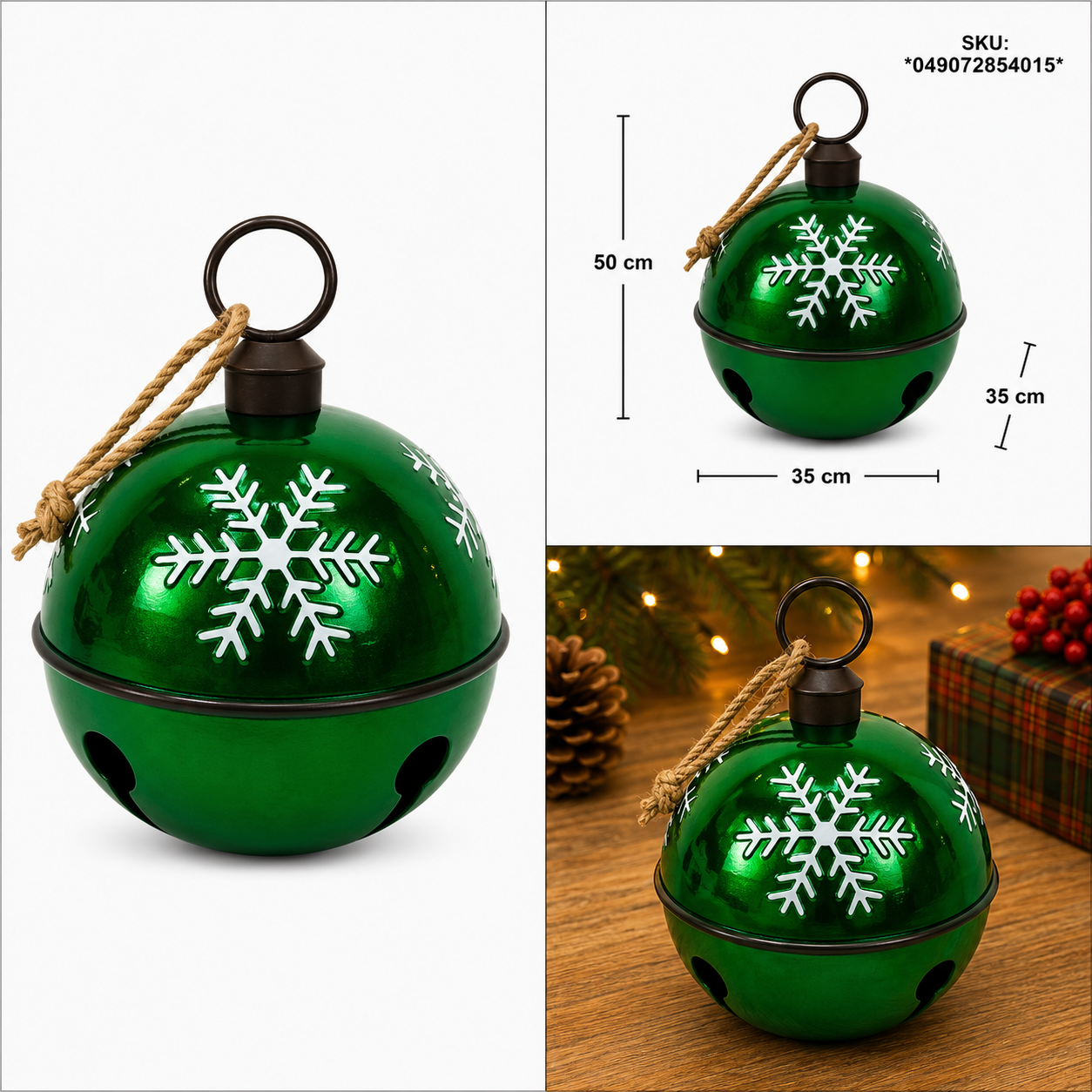 Cascabel Verde con Copos de Nieve Blancos- Galerías el Triunfo