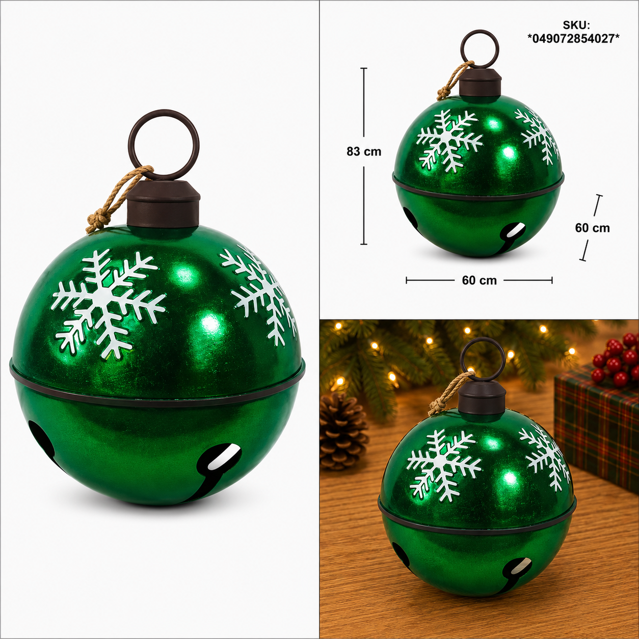 Cascabel Verde con Copos de Nieve Blancos- Galerías el Triunfo