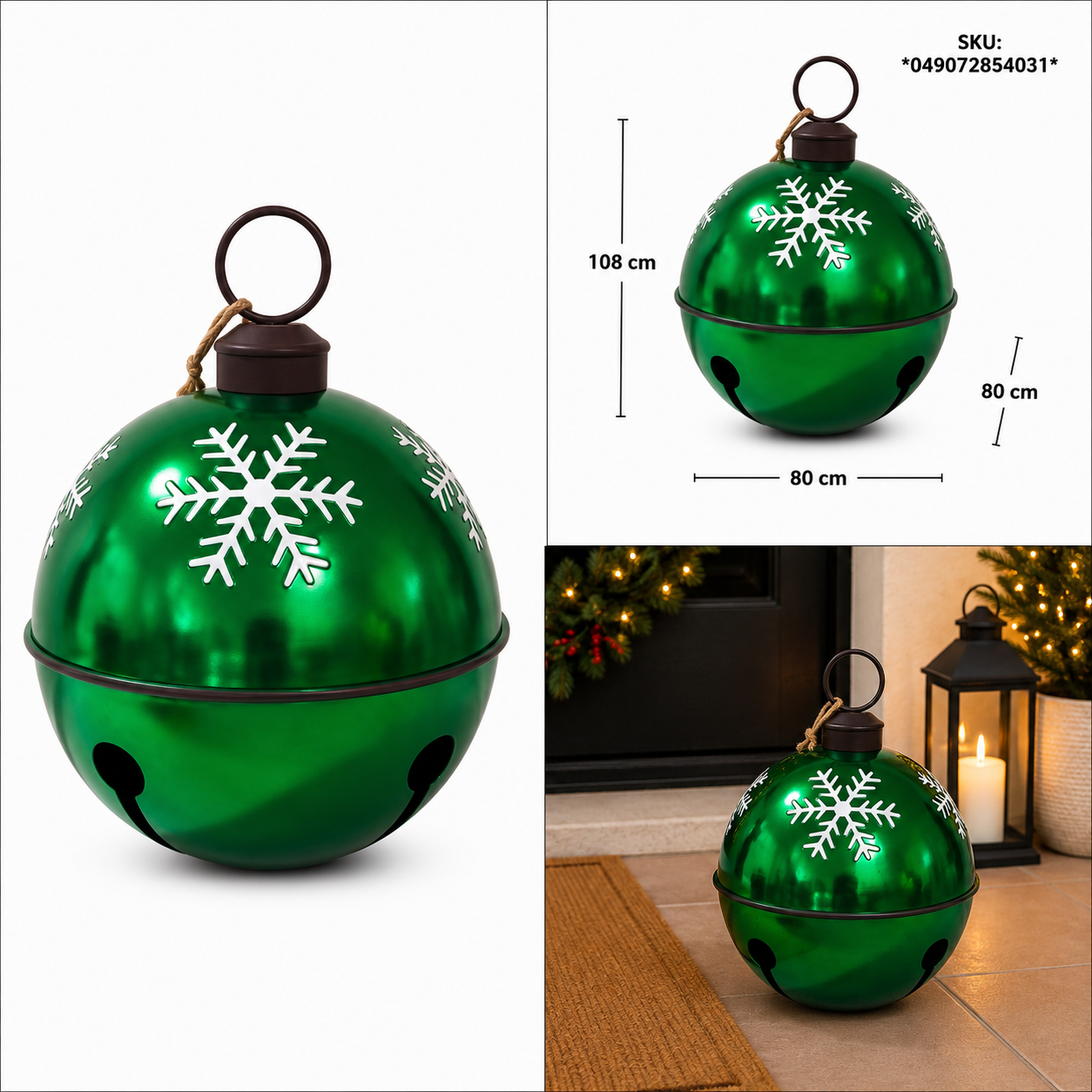 Cascabel Verde con Copos de Nieve Rojos – Galerías el Triunfo