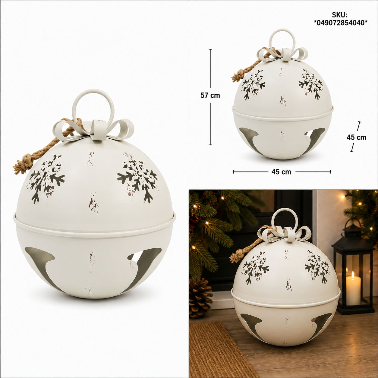 Cascabel Blanco Vintage con Copos de Nieve Calados – Galerías el Triunfo