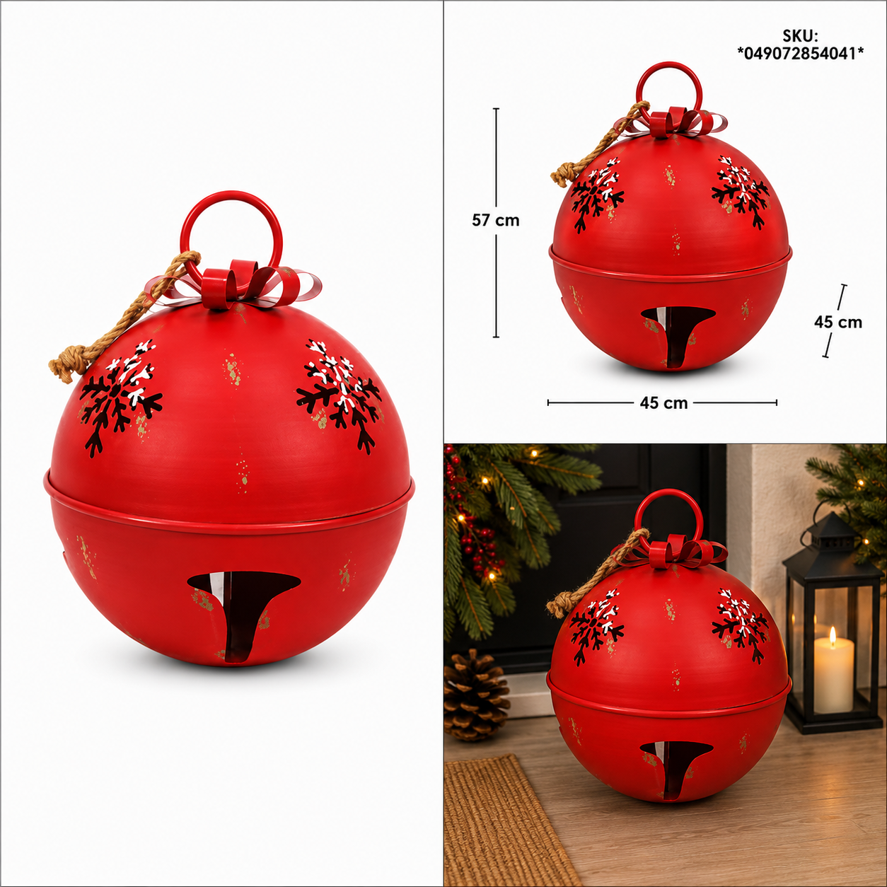 Cascabel Rojo Vintage con Copos de Nieve Calados – Galerías el Triunfo