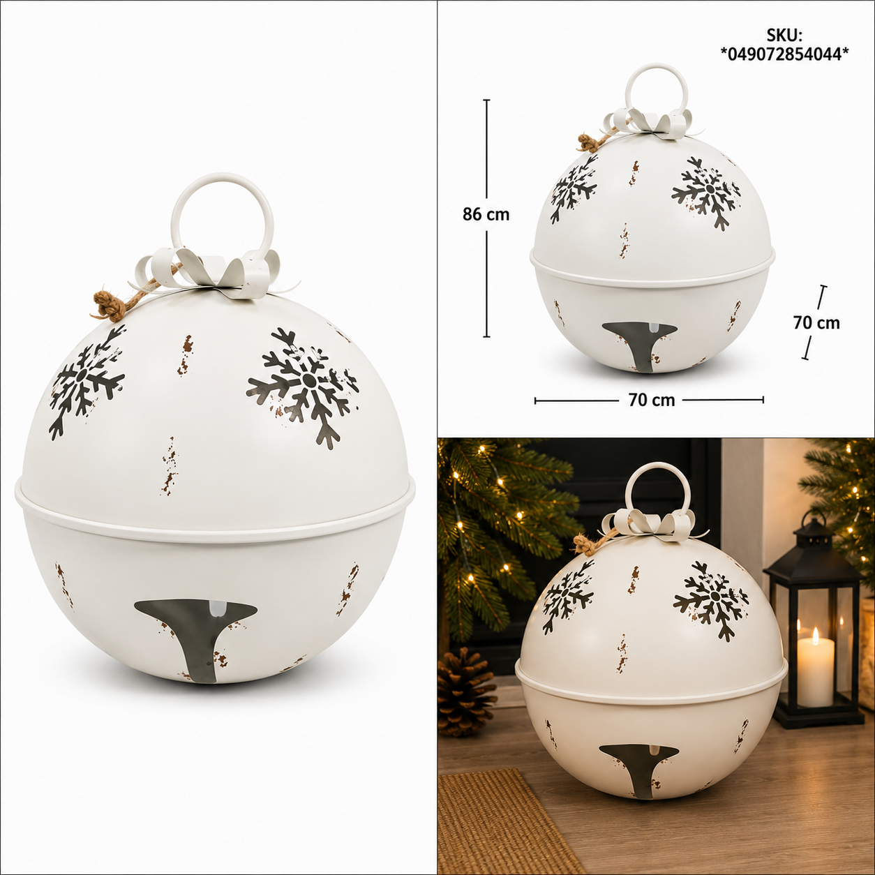 Cascabel Blanco Vintage con Copos de Nieve Calados – Galerías el Triunfo