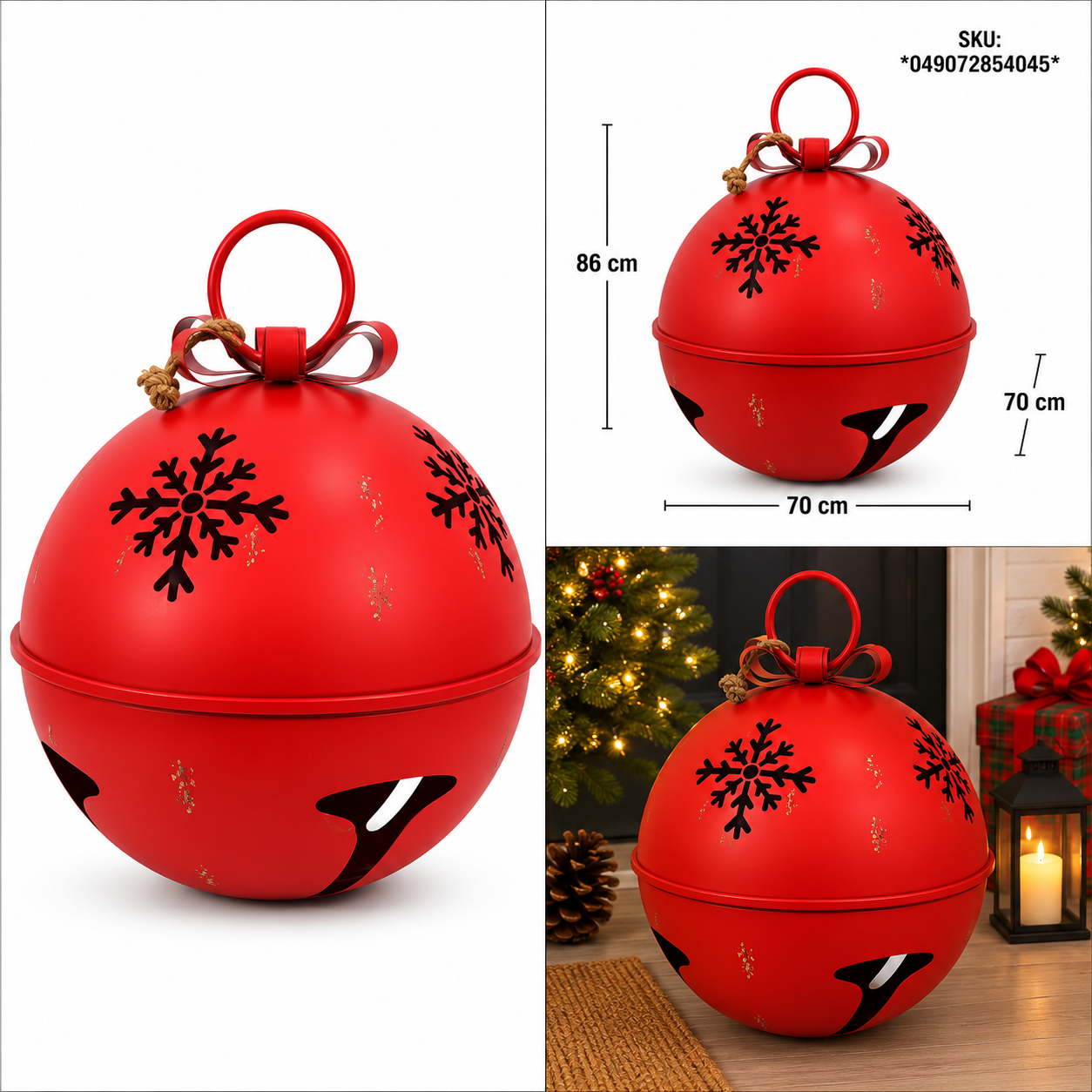 Cascabel Rojo Vintage con Copos de Nieve Calados – Galerías el Triunfo