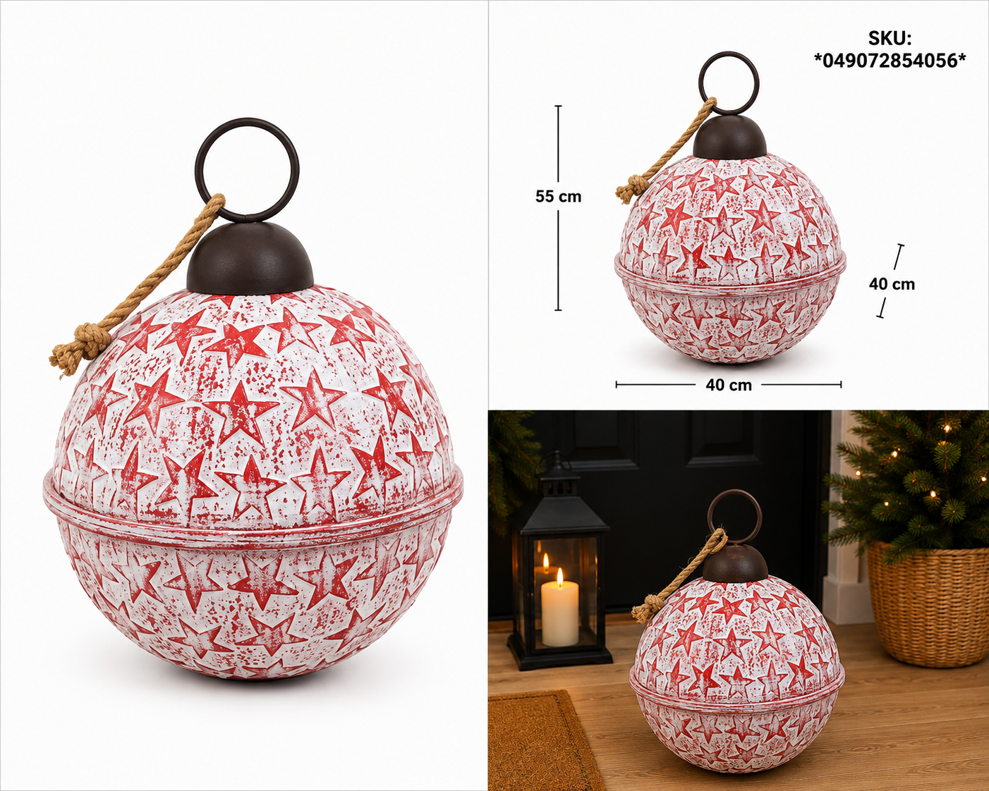 Cascabel Vintage Blanco con Estrellas Rojas – Galerías el Triunfo