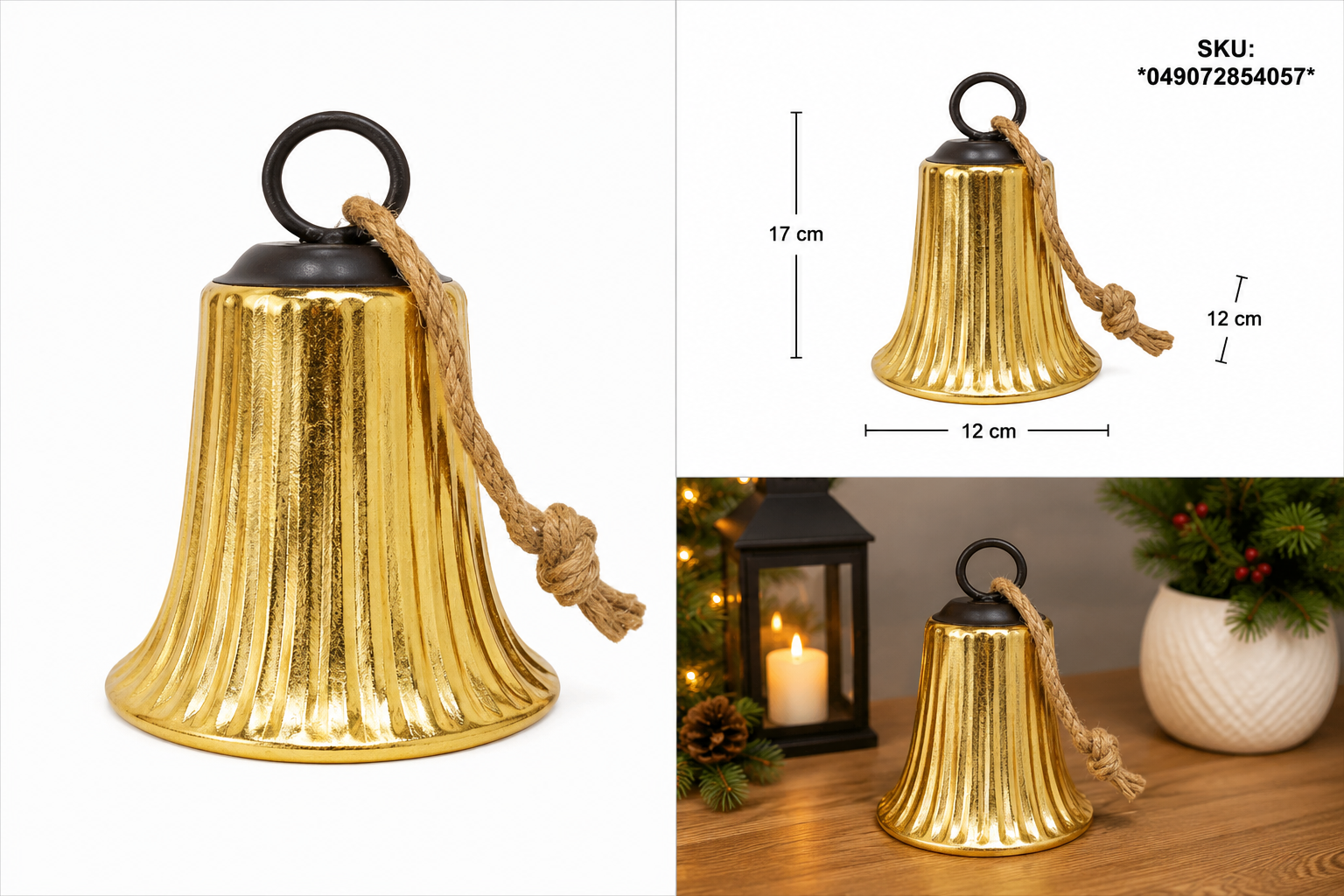 Campana Dorada Acanalada con Acabado Brillante – Galerías el Triunfo