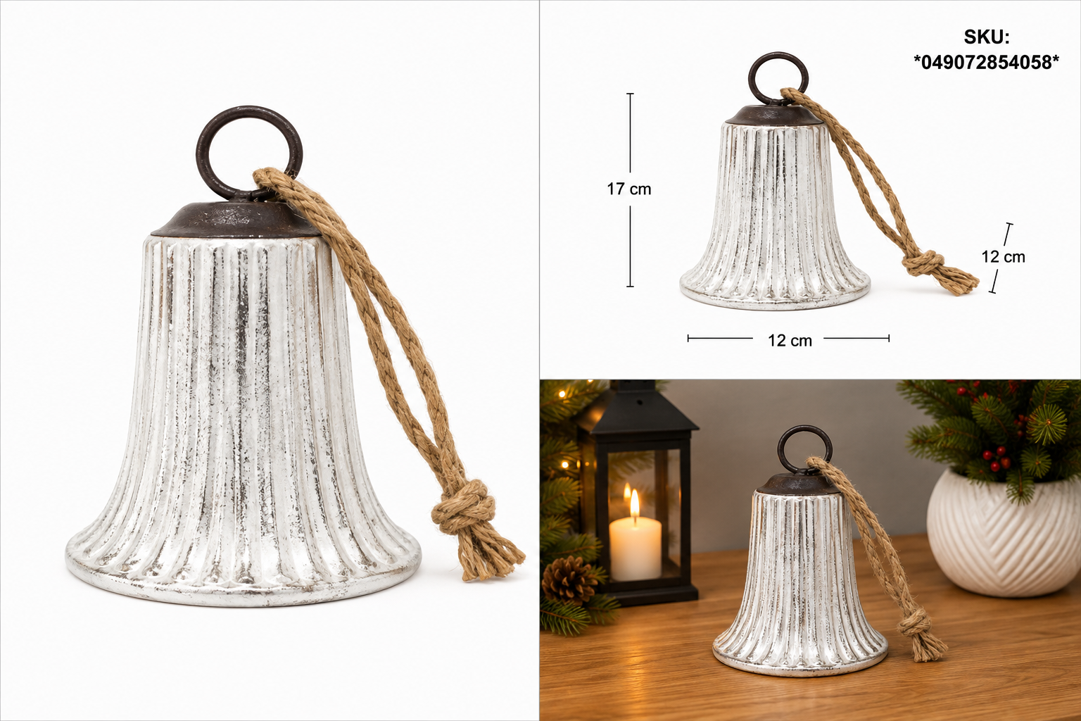 Campana Plateada Acanalada con Acabado Brillante – Galerías el Triunfo