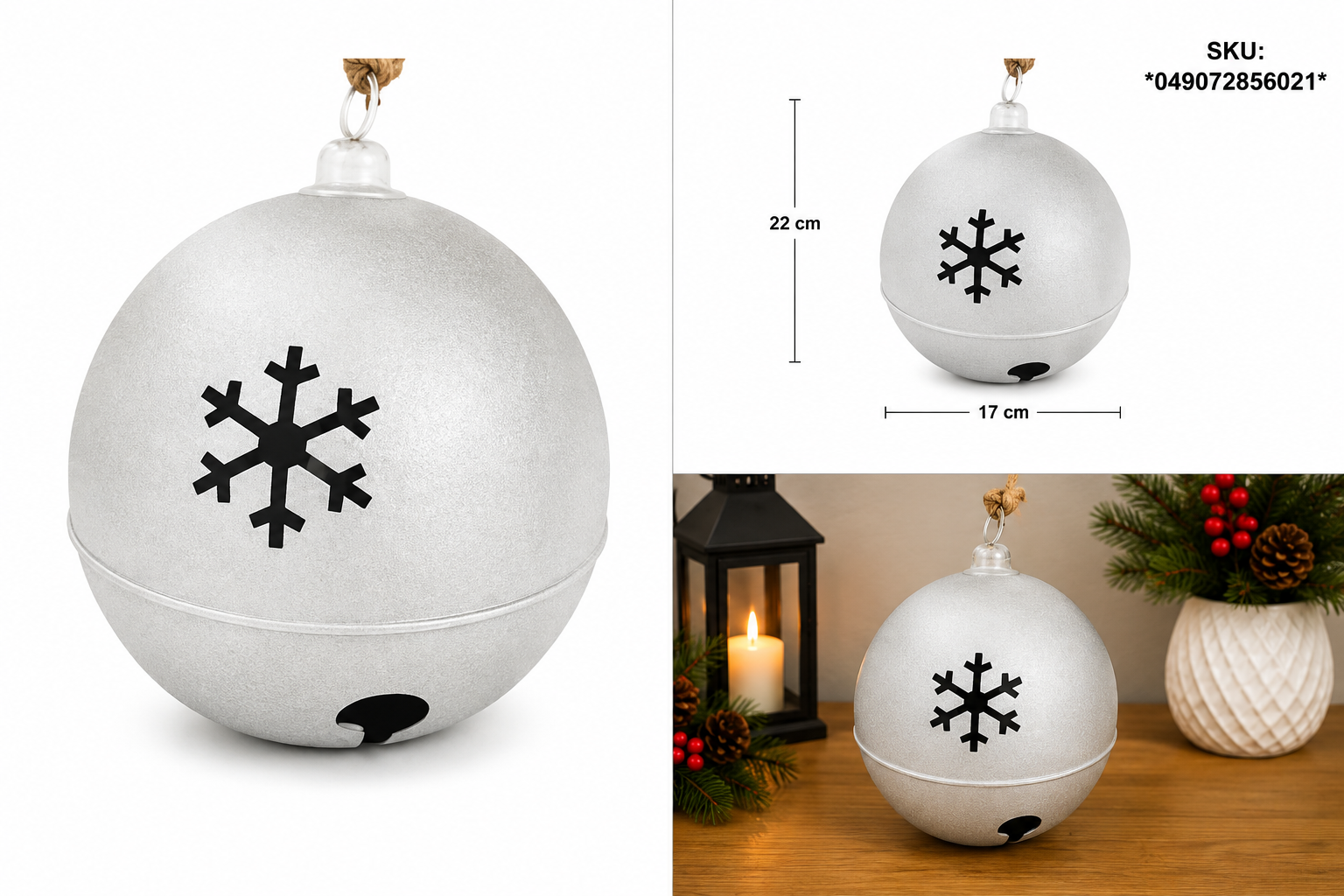 Cascabel Diamantado Blanco con Copos de Nieve Calados – Galerías el Triunfo