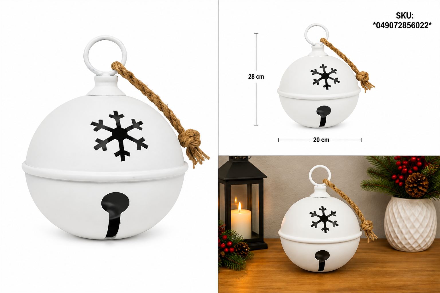 Cascabel Diamantado Blanco con Copos de Nieve Calados – Galerías el Triunfo