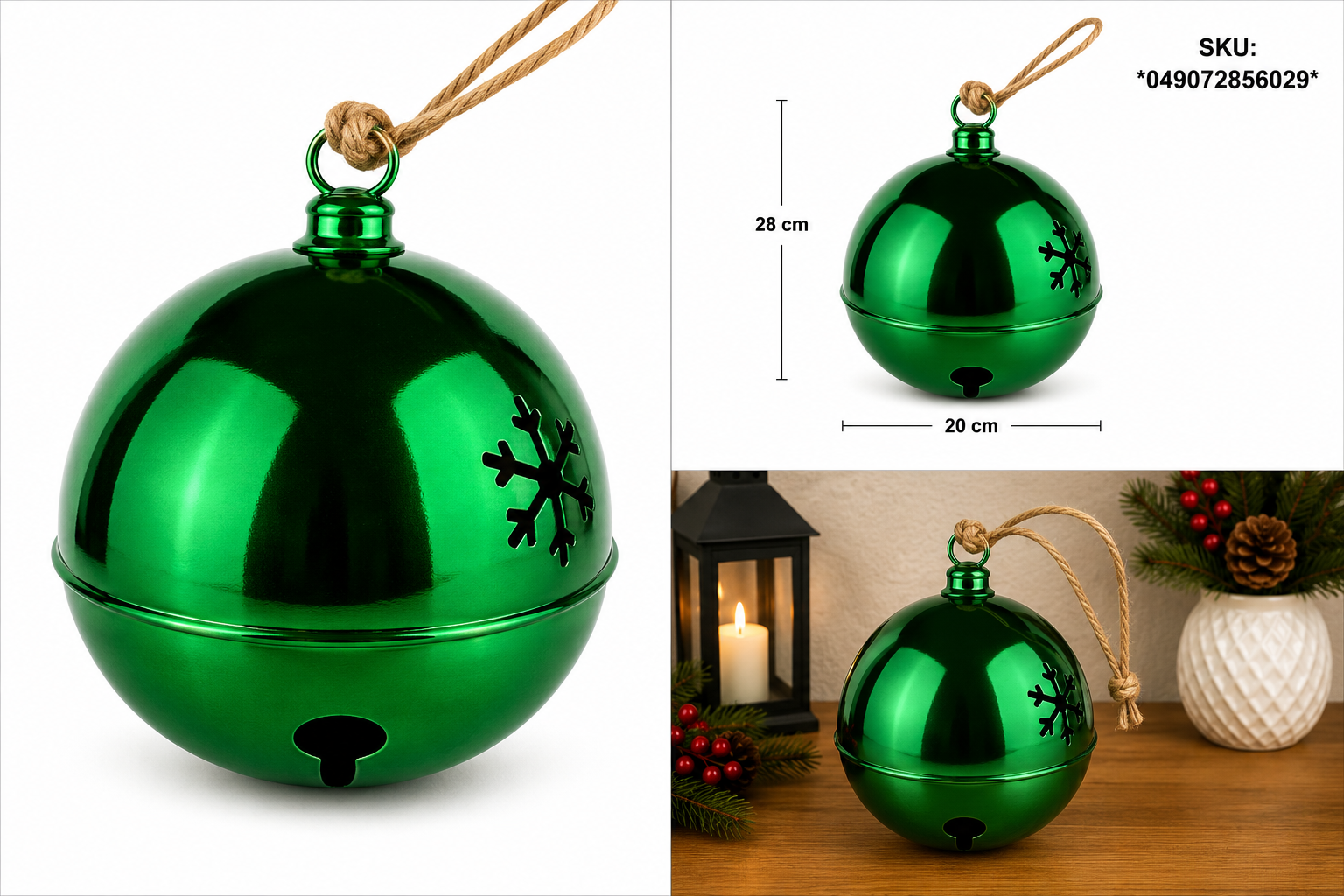 Cascabel Verde con Copos de Nieve Calados – Galerías el Triunfo