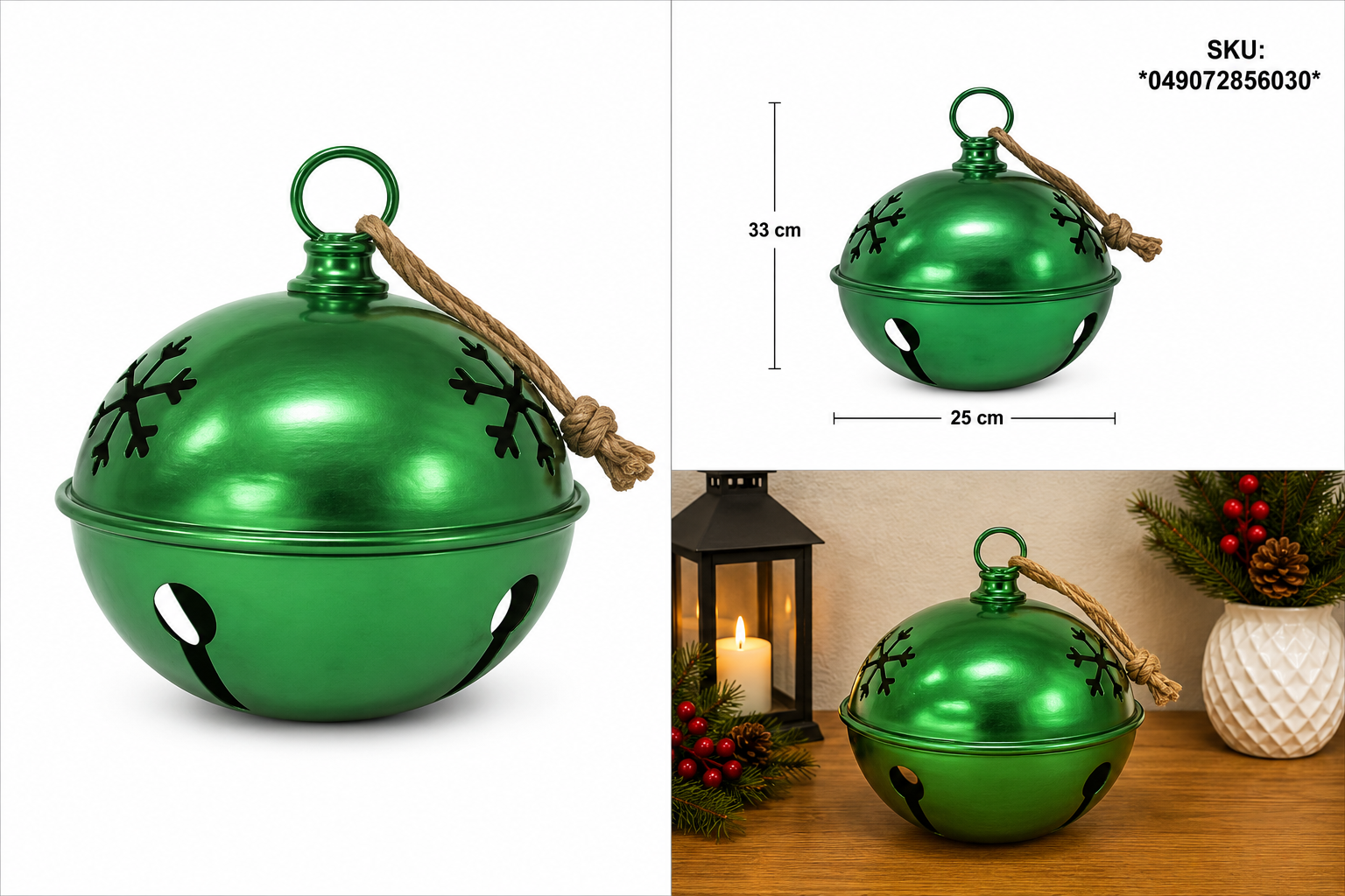 Cascabel Verde con Copos de Nieve Calados – Galerías el Triunfo