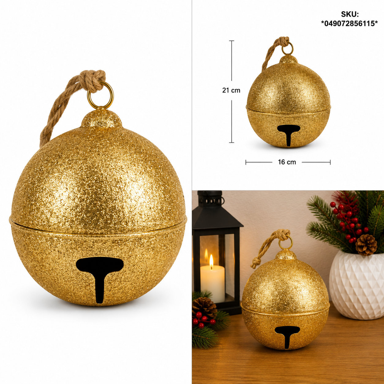 Cascabel Dorado Diamantado con Árbol Grabado – Galerías el Triunfo