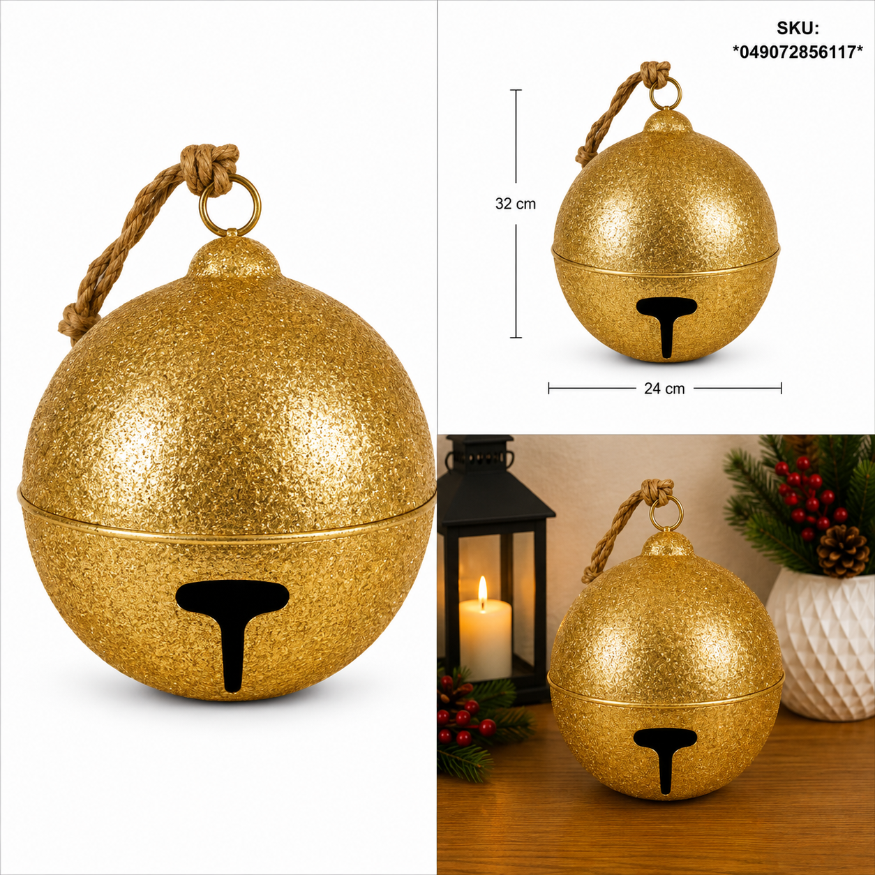 Cascabel Dorado Diamantado con Árbol Grabado – Galerías el Triunfo