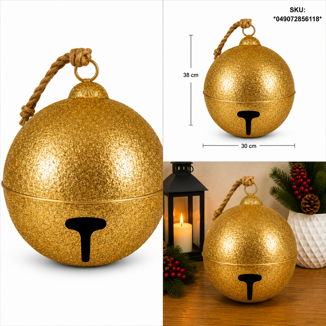 Cascabel Dorado Diamantado con Árbol Grabado – Galerías el Triunfo