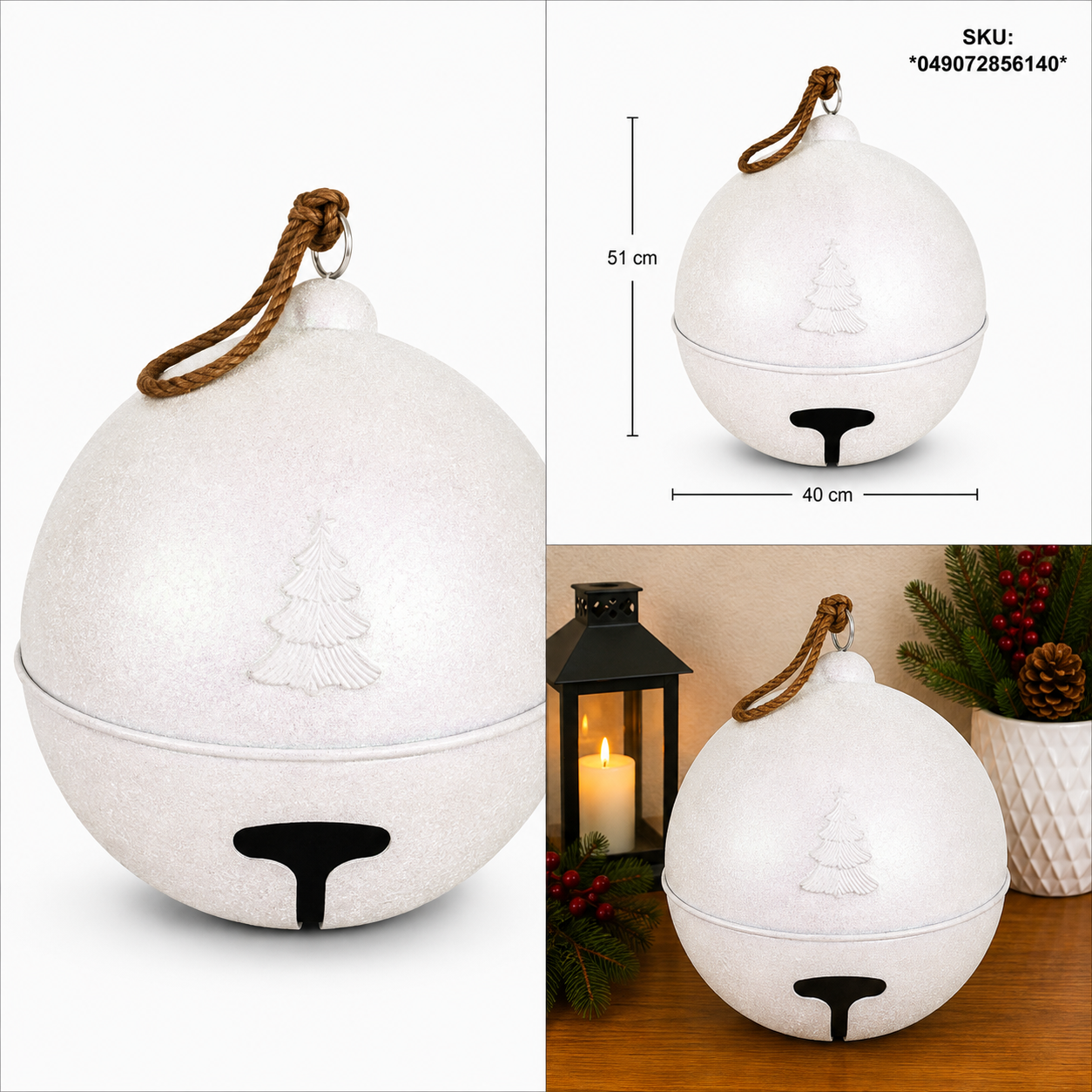 Cascabel Blanco Diamantado con Árbol Grabado – Galerías el Triunfo