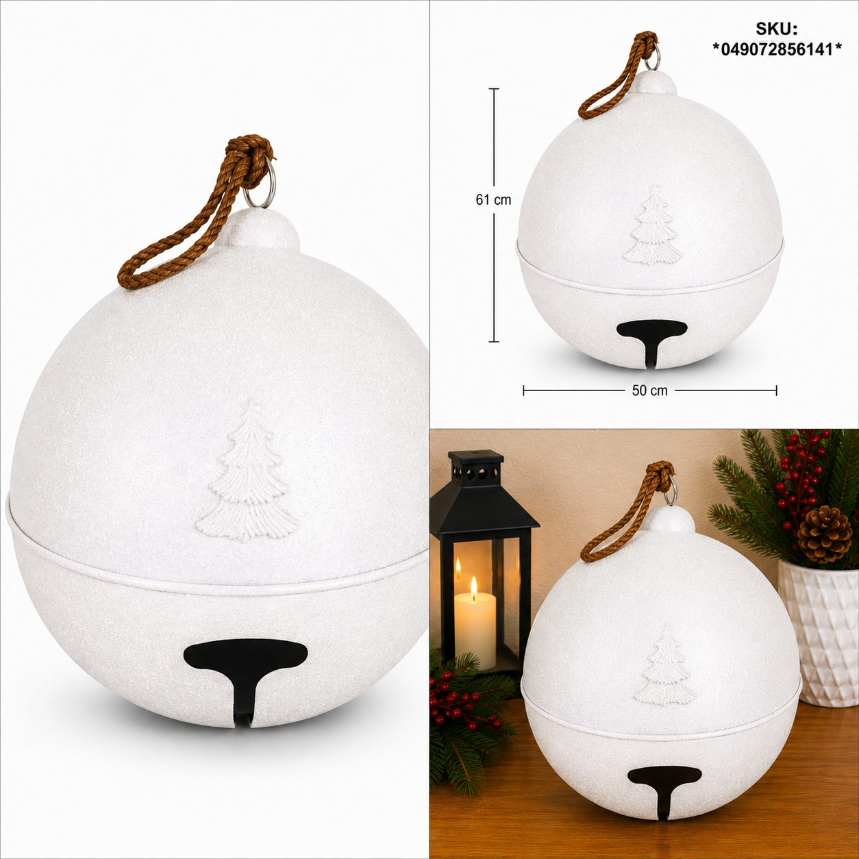 Cascabel Blanco Diamantado con Árbol Grabado – Galerías el Triunfo