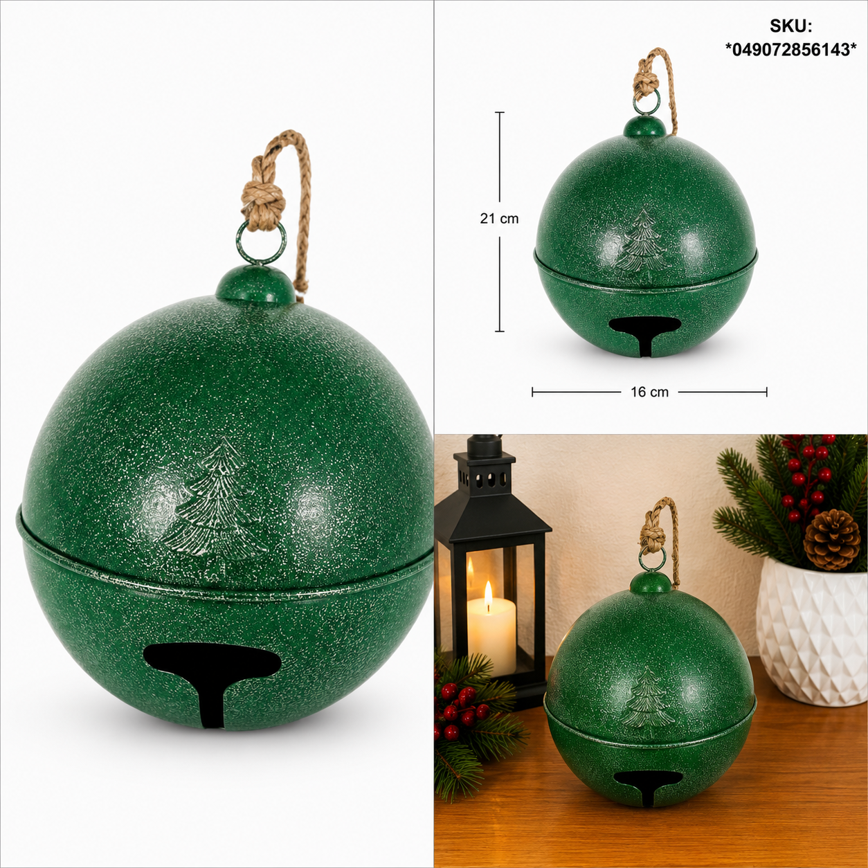 Cascabel Verde Diamantado con Árbol Grabado – Galerías el Triunfo
