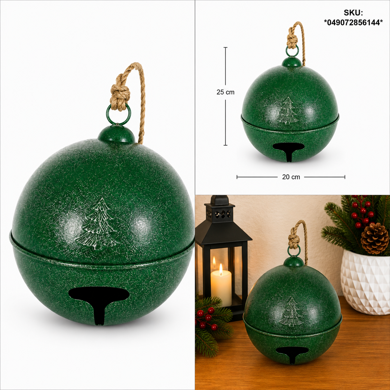 Cascabel Verde Diamantado con Árbol Grabado – Galerías el Triunfo