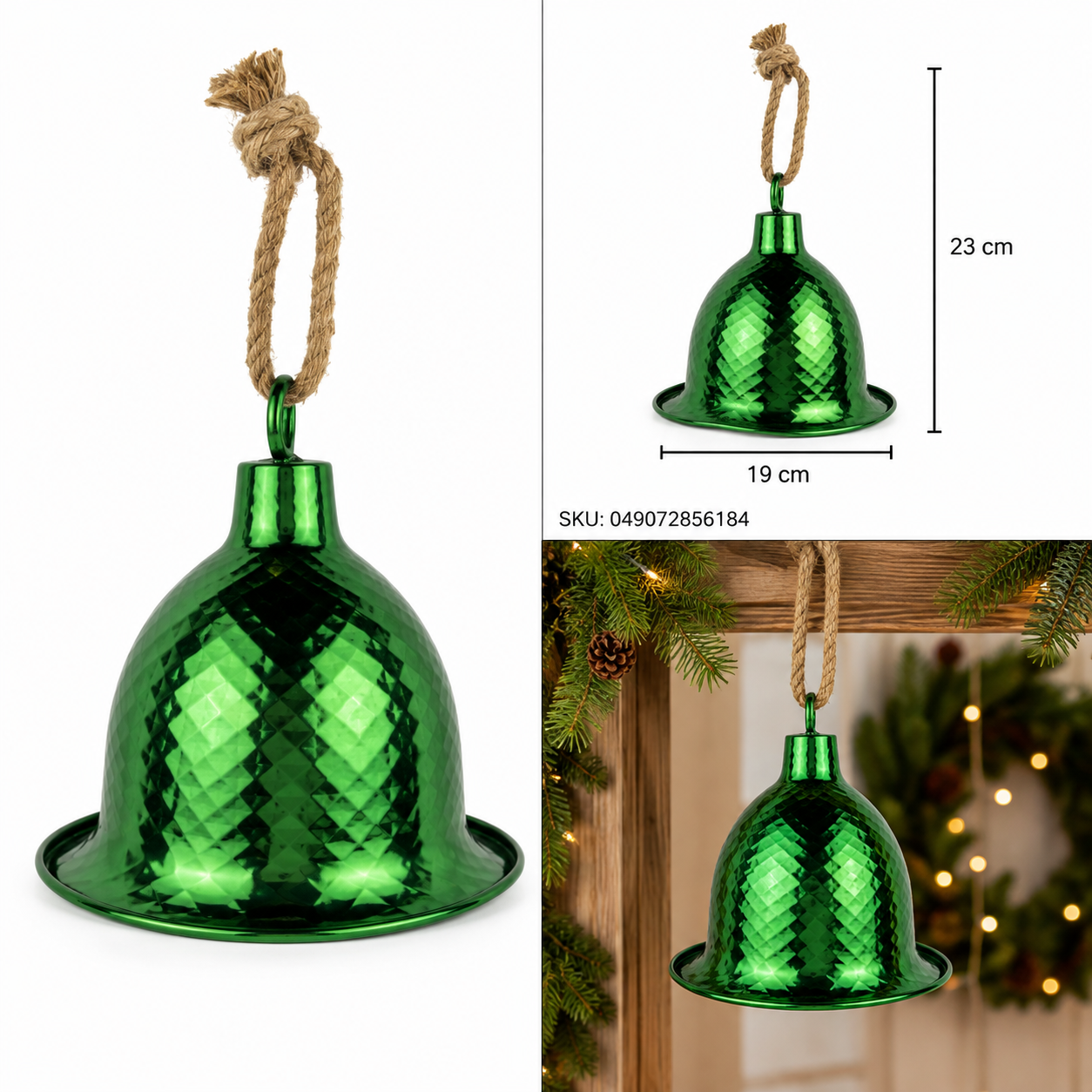Campana Navideña Verde Espejo Facetada – Galerías el Triunfo