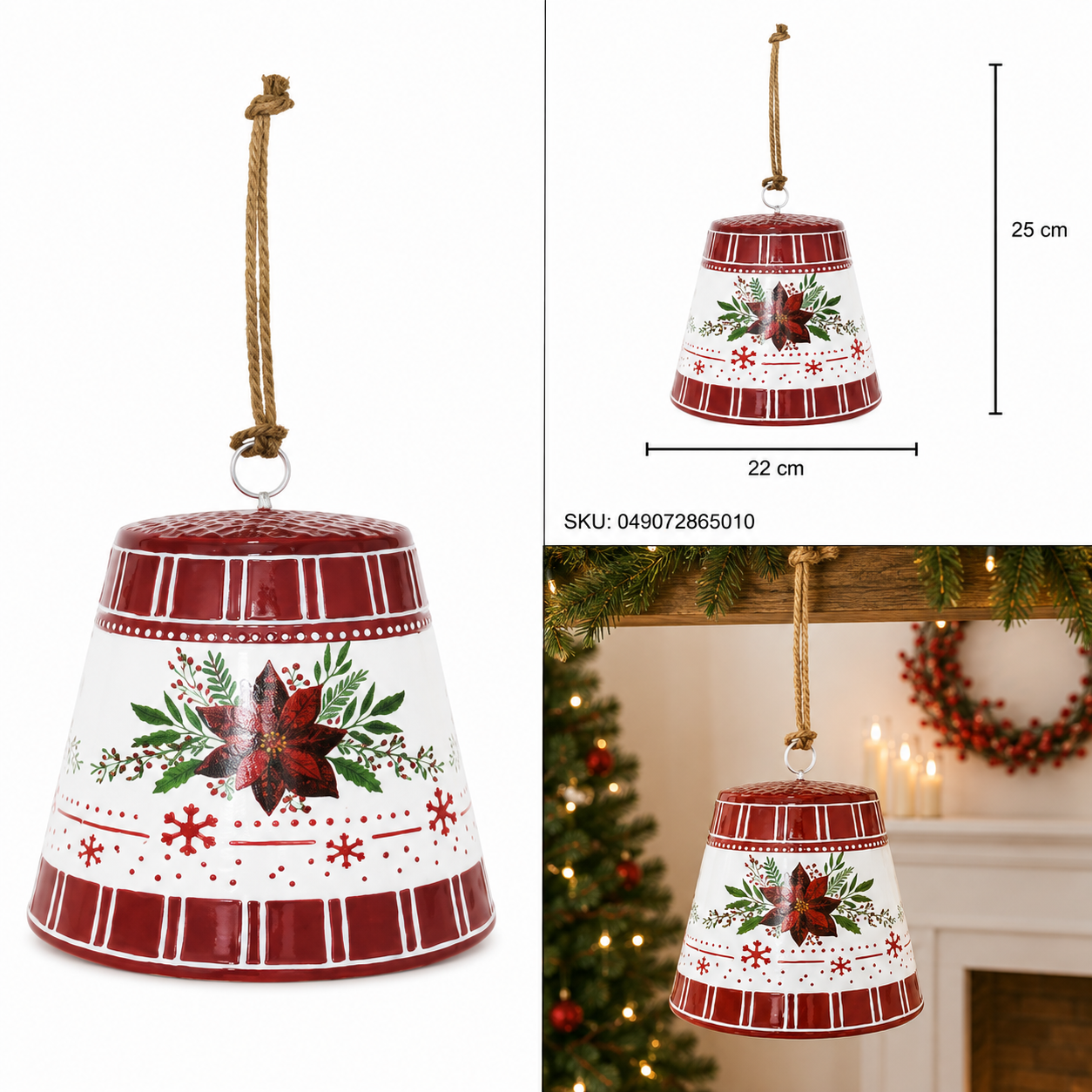Campana Navideña con Nochebuena Roja – Galerías el Triunfo
