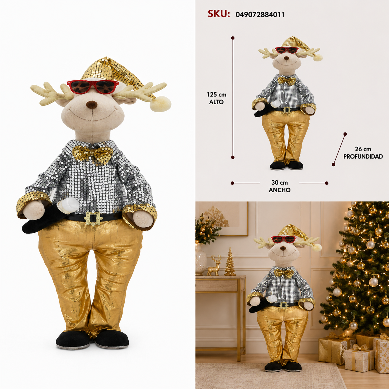 Reno Navideño Showman Dorado - Galerías el Triunfo