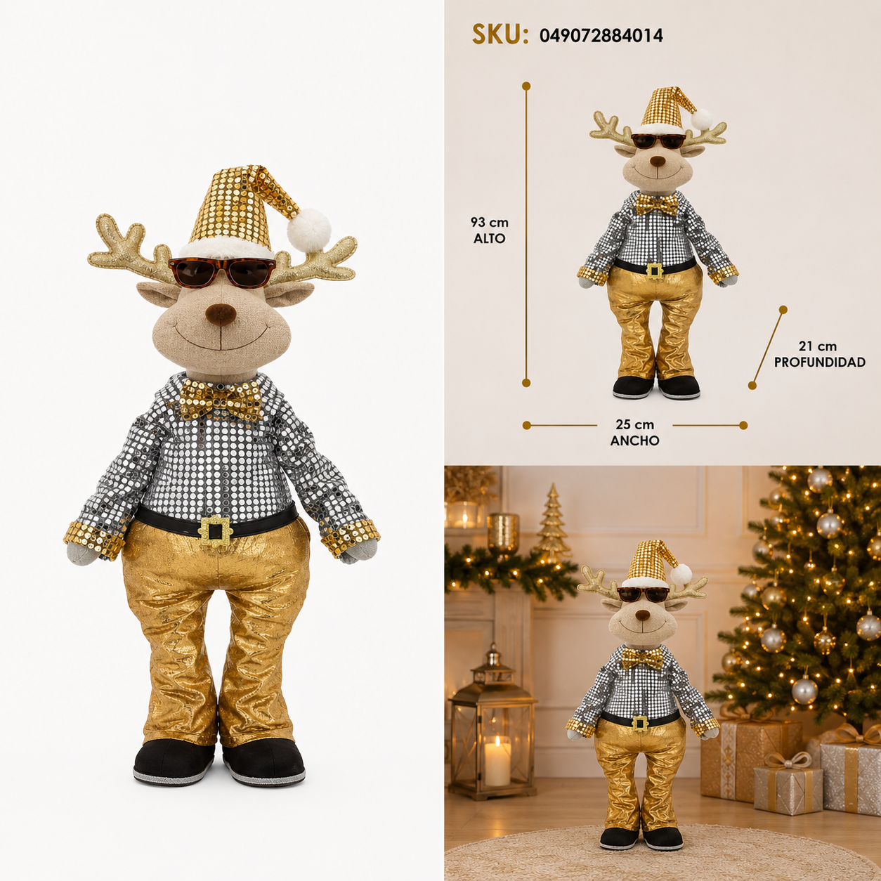 Reno Navideño Showman Dorado - Galerías el Triunfo